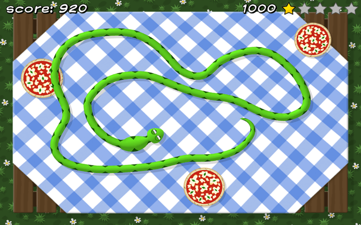 Captura de ecrã Pizza Snake - nível 1: Clássico
