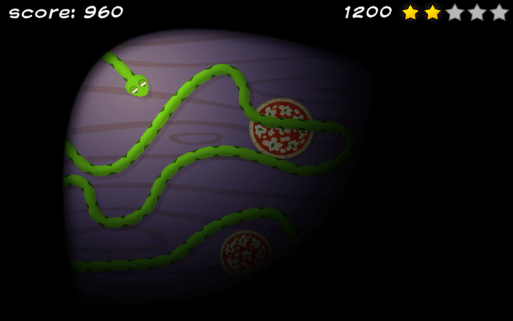Captura de ecrã Pizza Snake - nível 2: Meia-noite