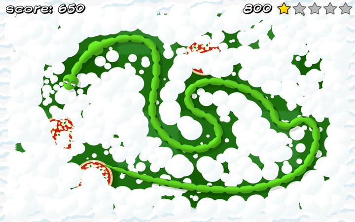 Pizza Snake screenshot - Level 3: Winter