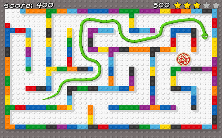 Captura de ecrã Pizza Snake - nível 5: Labirinto