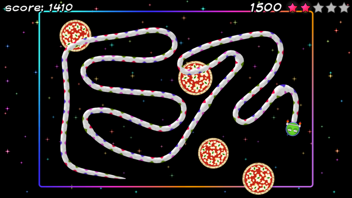Pizza Snake screenshot - Level 9: Space